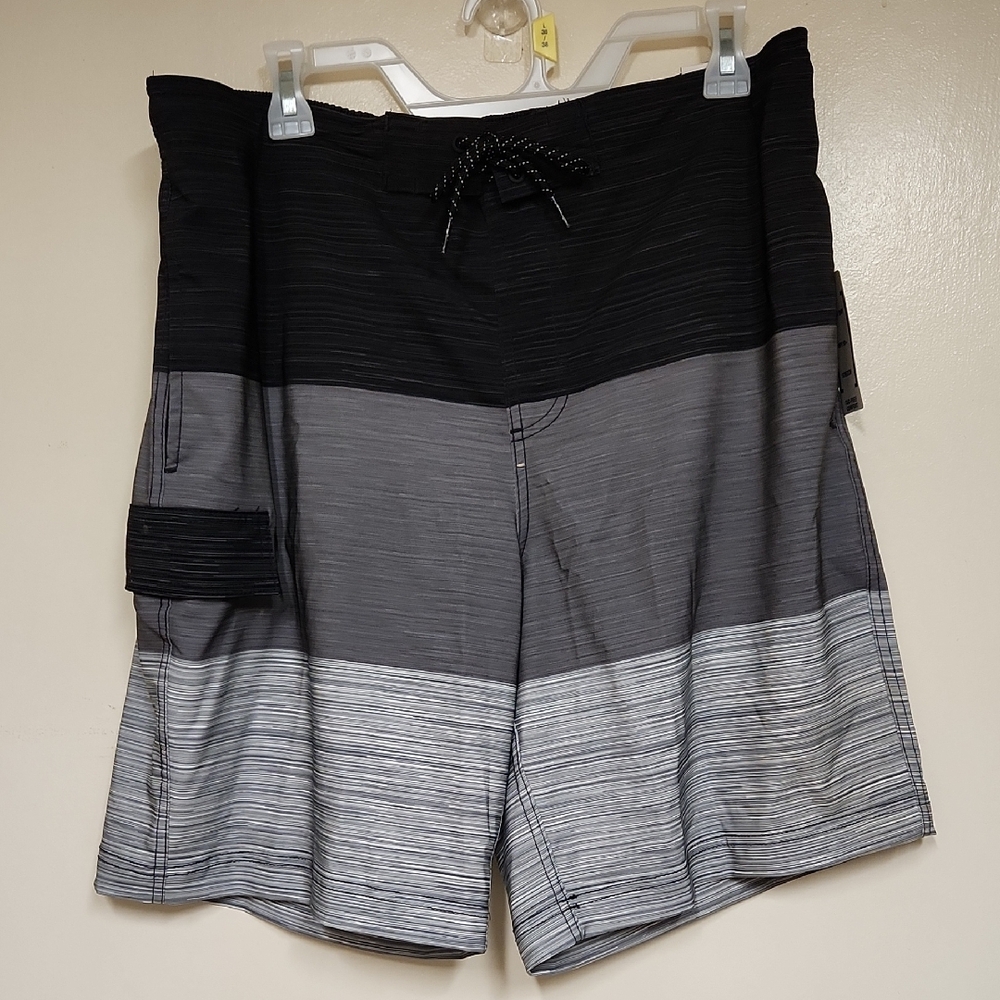 George Men's Black and Gray Swim Board Shorts